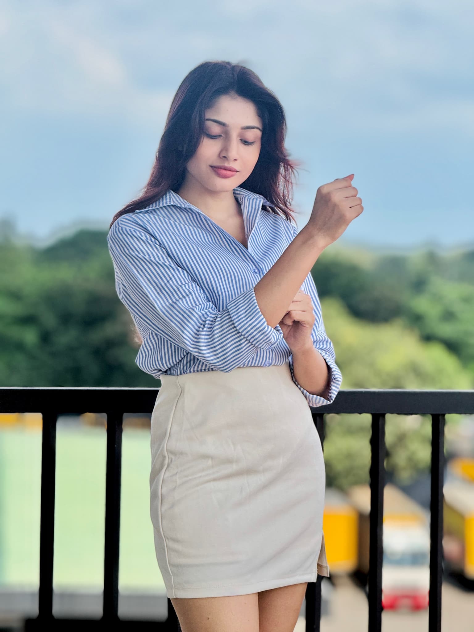Blue & White Striped Office Shirt