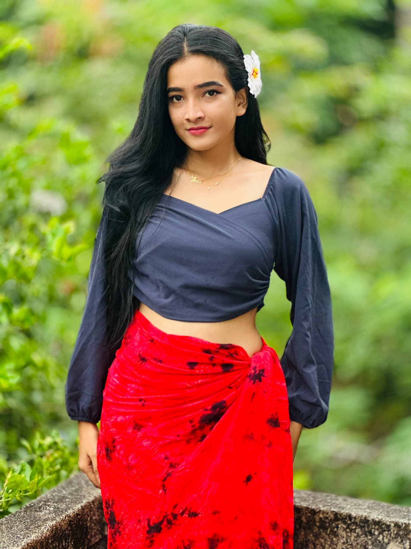 Luna Puff Sleeve Wrap Crop Top