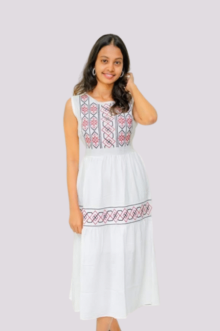 Printed Sleeveless Frock